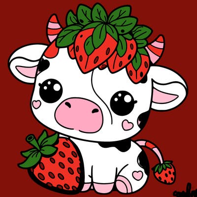 cute strawberry cow