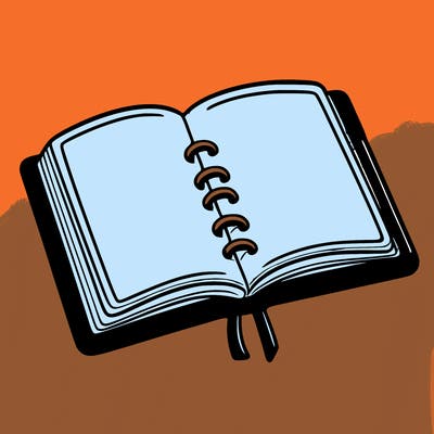 open note book blank