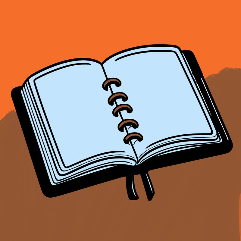 open note book blank