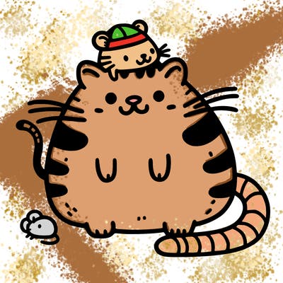 fat cat with rat hat