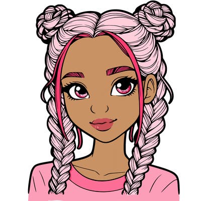 realistic girl with braids