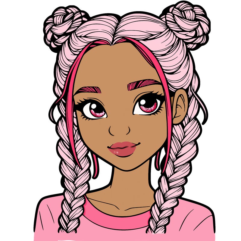 realistic girl with braids