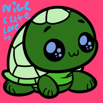 cute little animated turtle