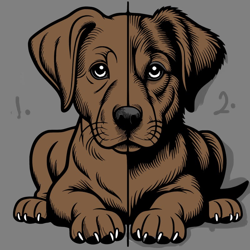 realistic dog split picture