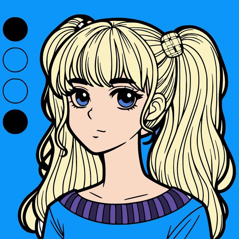 teenage girl with bangs