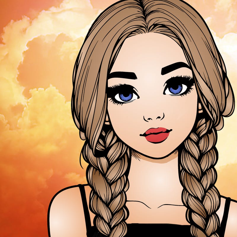 realistic girl with braids