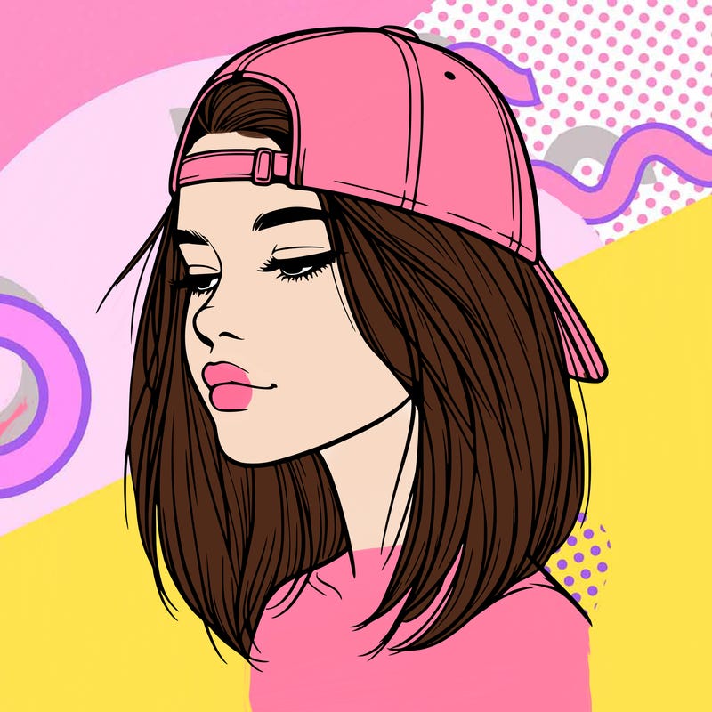 realistic  girl with a backwards hat