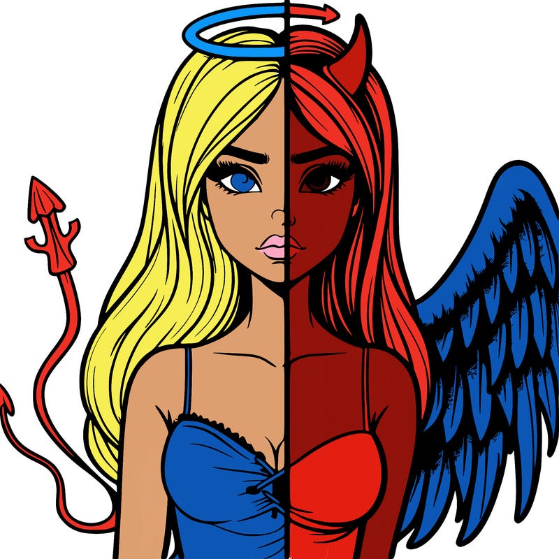 devil vs angel realistic girl