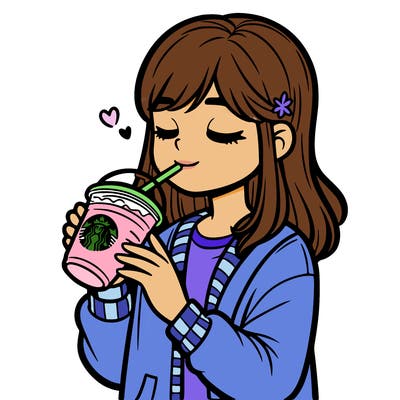 girl drinking starbucks