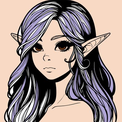 elf girl realistic dark fantasy