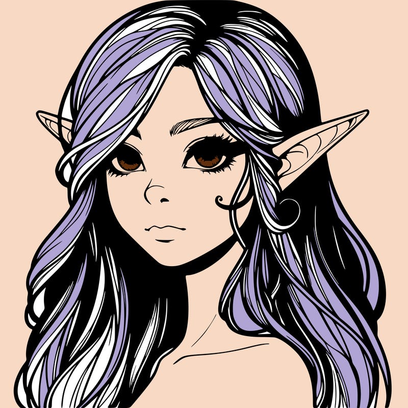 elf girl realistic dark fantasy
