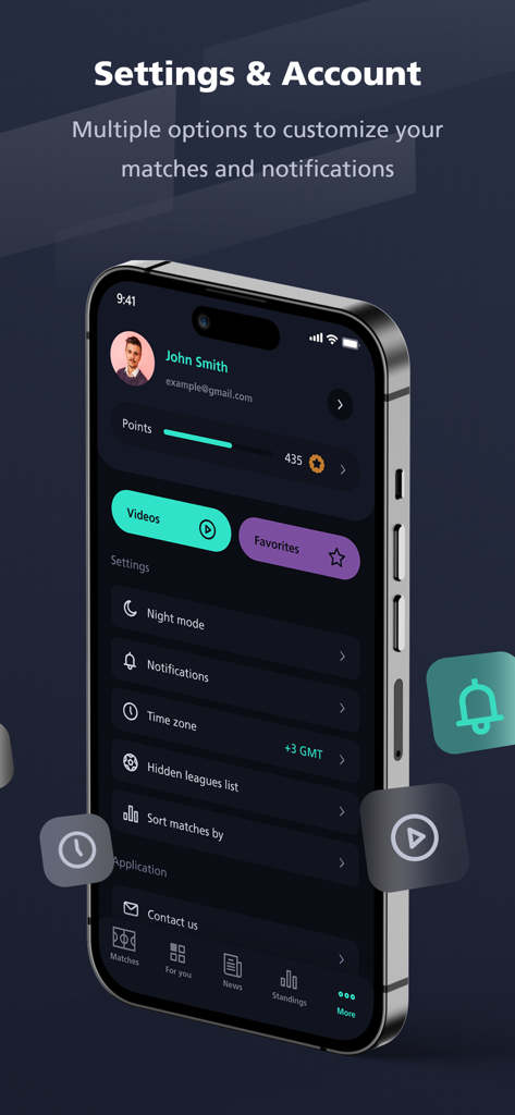 Yalla Shoot - Live Scores - Yalla Shoot app settings and account profile screen