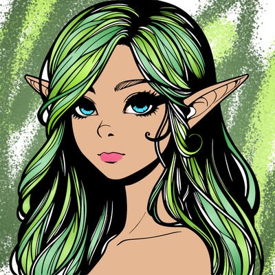 elf girl realistic dark fantasy
