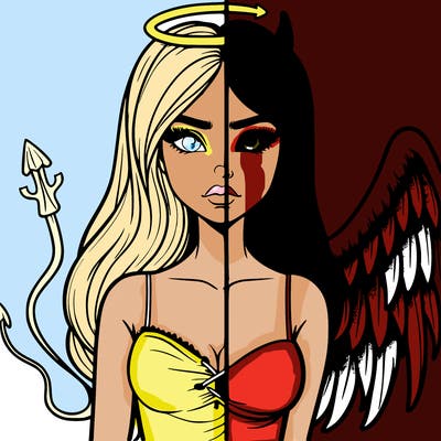 devil vs angel realistic girl