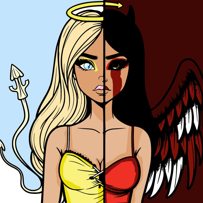 devil vs angel realistic girl