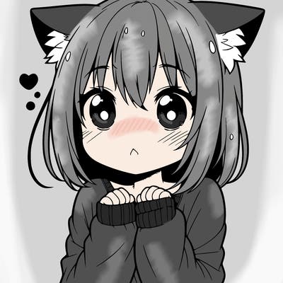 shy anime catgirl