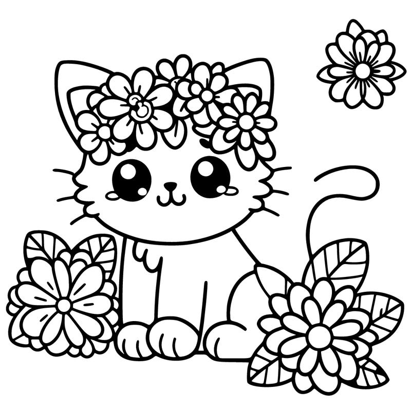 cute flowers cat