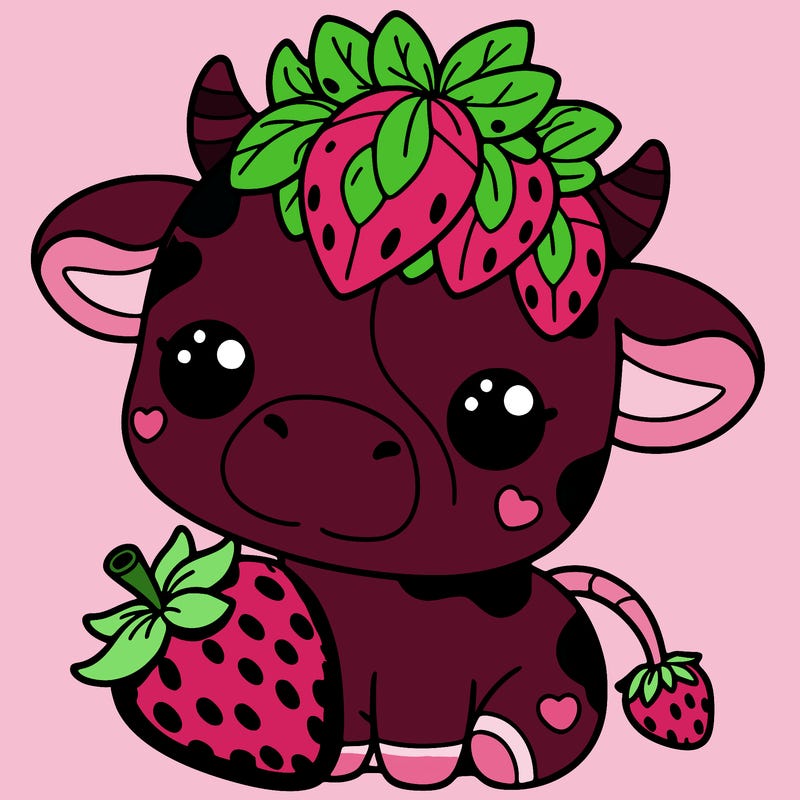 cute strawberry cow