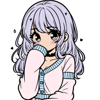 very beautiful manga girl feeling shy