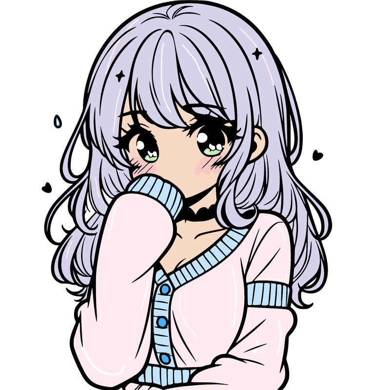 very beautiful manga girl feeling shy