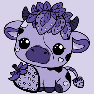 cute strawberry cow