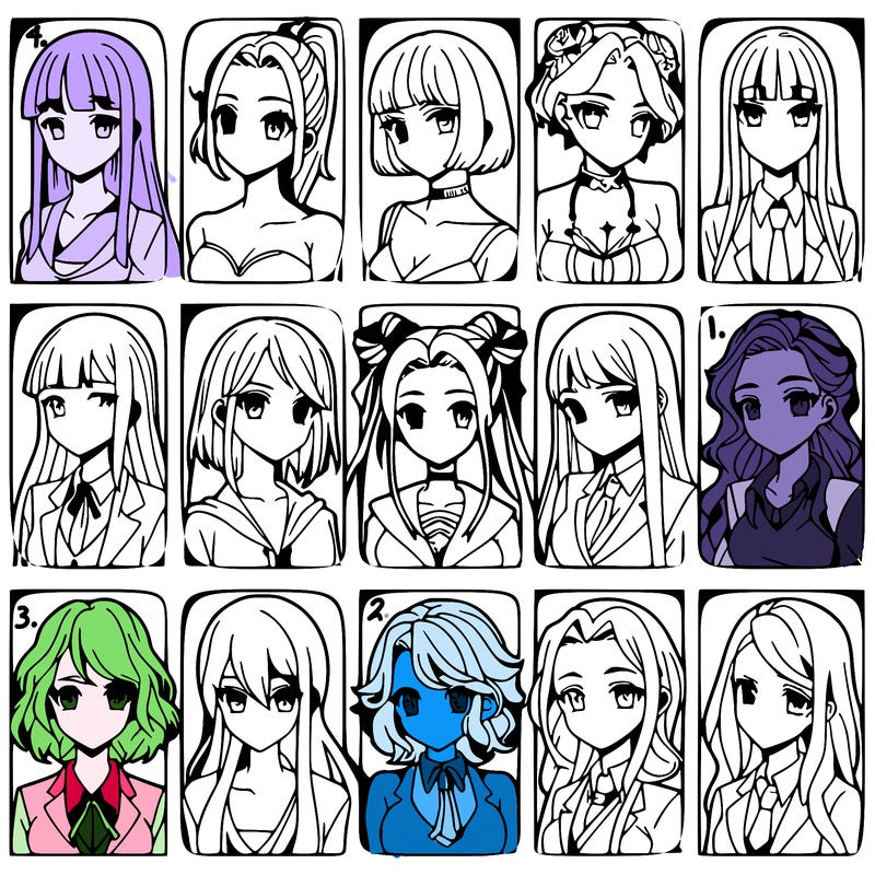 girls that look diffrent anime