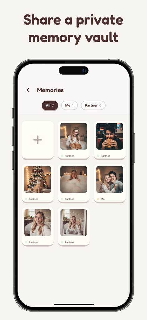 Pookie - Raise a shared pet - Una galería de fotos privada compartida para parejas en la app Pookie