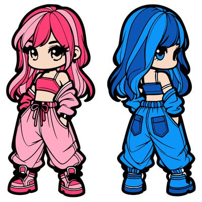 girl in crop top and baggy pants