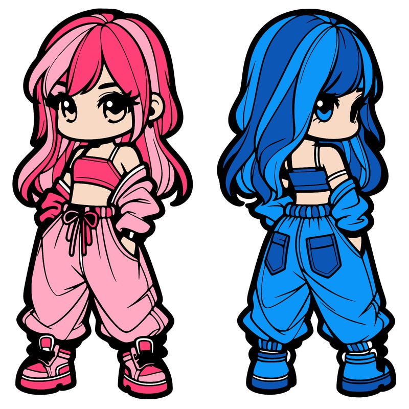 girl in crop top and baggy pants