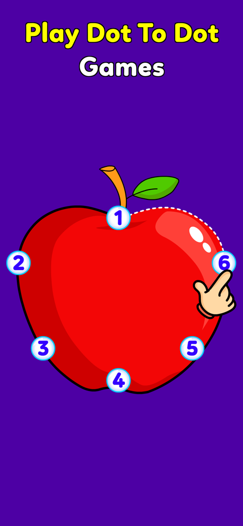 Fun Toddler Games for Kids 3-5 - Jogo de contagem de ponto a ponto para crianças pequenas com uma maçã vermelha