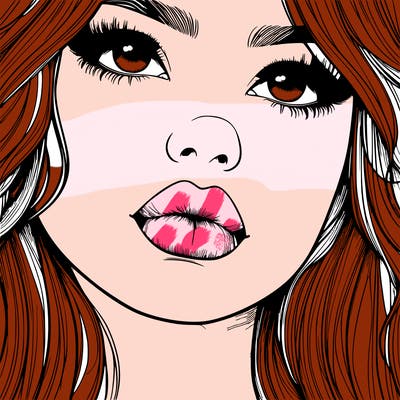 really realistic girl with lips