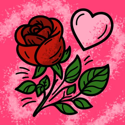 rose and heart