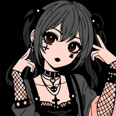 goth anime girl