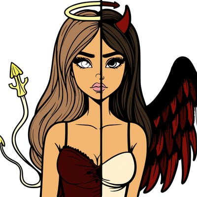 devil vs angel realistic girl