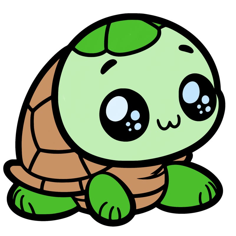 cute little animated turtle