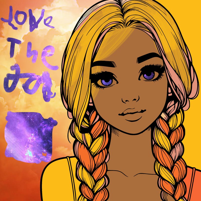 realistic girl with braids