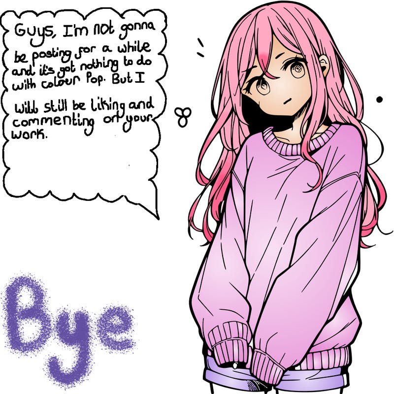 manga teen girl  in a sweater and baggy pants