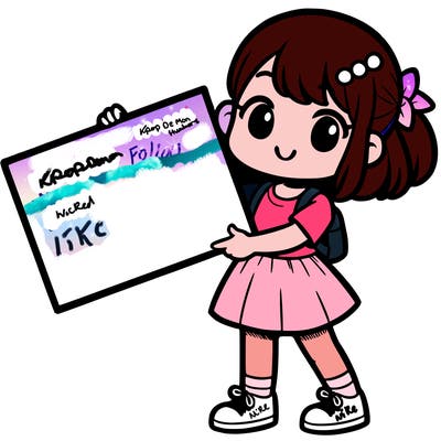 girl holding a big sign