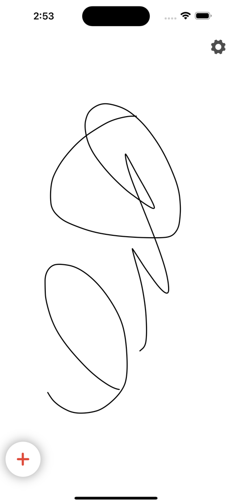 Virtual Whiteboard - Um desenho simples de linha preta na interface do aplicativo Quadro Branco Virtual.