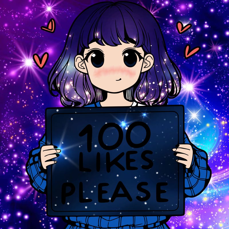 a girl holding a sign saying 100 likes please