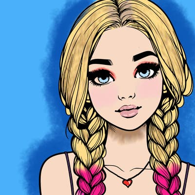 realistic girl with braids