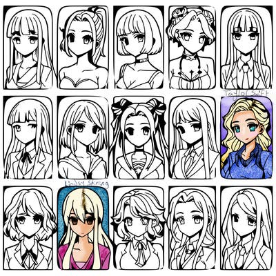 girls that look diffrent anime