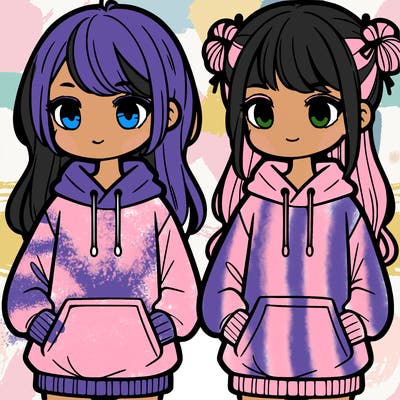 two girls with hoodies