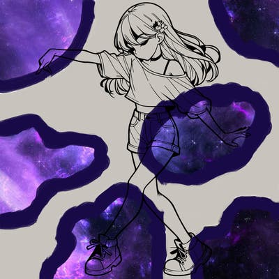 realistic girl danceing