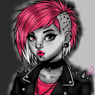 realistic punk girl
