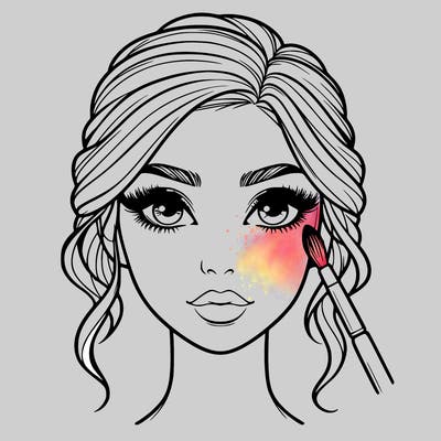 realistic person with makeup