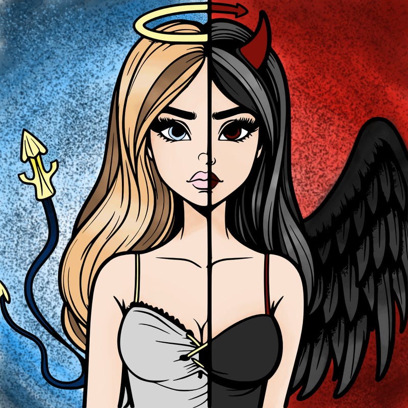 devil vs angel realistic girl