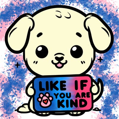 make a sign that says like if you are kind with a cute little dog