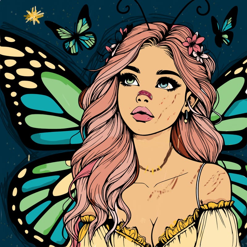 butterfly fairy realistic girl