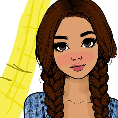 realistic girl with braids
